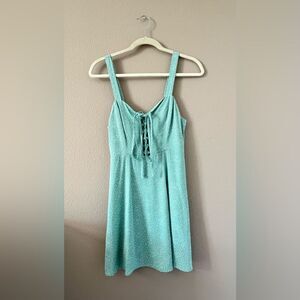 NWT Topshop Dot Print Lace Up Front Mini Dress